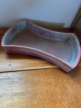 Vintage Niloak or Other Unsigned Maker Aqua &amp; Pink Glazed Art Pottery Va... - £10.46 GBP