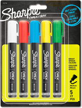 SHARPIE Chalk Markers | Wet Erase Chalk Pens | Assorted Colours | 5 Count - £23.93 GBP