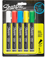 SHARPIE Chalk Markers | Wet Erase Chalk Pens | Assorted Colours | 5 Count - £24.00 GBP
