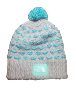 The North Face Girls Chunky Pom Beanie size S/P  Gray Youth Junior - £13.23 GBP