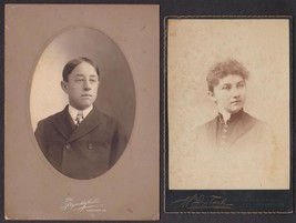 Iva B. Dunton Rollins &amp; Son Fred W. Rollins (2) Cabinet Photos - Gardiner, ME - £27.13 GBP