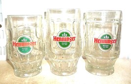 3 Henninger +2002 Frankfurt Henninger Bier German Beer Glasses Seidel - £15.69 GBP