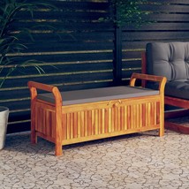 Patio Storage Bench with Cushion 49.6&quot; Solid Wood Acacia - $176.49