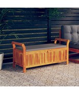 Patio Storage Bench with Cushion 49.6&quot; Solid Wood Acacia - $3,287.06 MXN