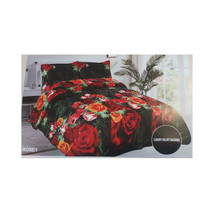 Floral Bedspread 3 Piece Quilted   Bedspread Set Queen Size 3 Piece Red Roses - £54.43 GBP