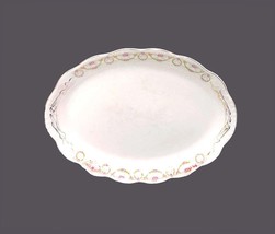 Antique art-nouveau Johnson Brothers JB313 oval platter. Pink rose swags. - £122.06 GBP