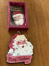 Lot of Primitives by Kathy Red Wood Shadow Box w Sparkly Victorian Style Santa - £11.93 GBP
