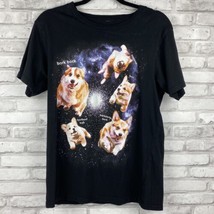 Black Matter Hot Topic Sz M Dogs Puppies Space Galaxy Funny Tshirt Black - £11.04 GBP