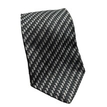 Alfred Sung Black Gray Tie Silk Necktie 4 Inch 59 Long - $9.89