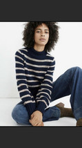 Madewell Metcalf Mockneck Striped Knit Wool Blend Sweater AD051 SZ XS - £15.56 GBP