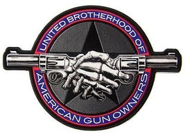 UNITED BROTHERHOOD SKELETON HAND SHAKE GUN BACK PATCH #9480 EMBROIDERED ... - $6.60