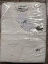 Lacoste Classic Pique Bath Robe-WHITE  100% Cotton- One Size New Nwt Sealed - $59.99