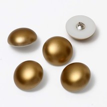 12-Pcs Matte Gold Flatback Round Faux Pearl Beaded Dome Button, Sp-2679 (15Mm) - £19.41 GBP