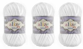 Alize Velluto 100% MicroPolyester Baby Blanket Yarn Lot of 3 skn 225 Yards 3x100 - £18.59 GBP