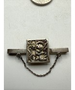 Vietnam Silver Tie Bar &amp; Chain Embossed Asian Character Abstract Animal 800 - $27.29 CAD