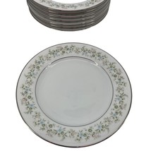 set of 4 Noritake China Savannah 2031 Platinum Trim MINT luncheon salad plates - $20.37