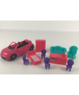 Dollhouse Furniture Pink Convertible Sports Car Vehicle Bed Sofa Chairs ... - £19.22 GBP