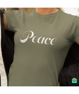 Bella &amp; Canvas Short Sleeve Tee &quot;Peace&quot; white font - $407.90 MXN+