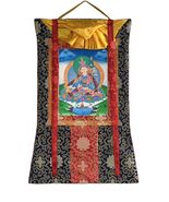 ORIGINAL GURU RINPOCHE PADMASAMBHAVA TIBETAN THANGKA PAINTING WITH SILK ... - €111,33 EUR