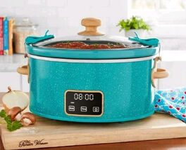 Pioneer Woman TEAL SPECKLE ~ 6 Qt ~ Digital Slow Cooker ~ Crock Pot Lock... - $100.00