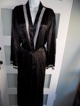 Gilligan &amp; O'Malley Black Lace Trim Full Length Robe Size L/XL Women's NEW - $22.50