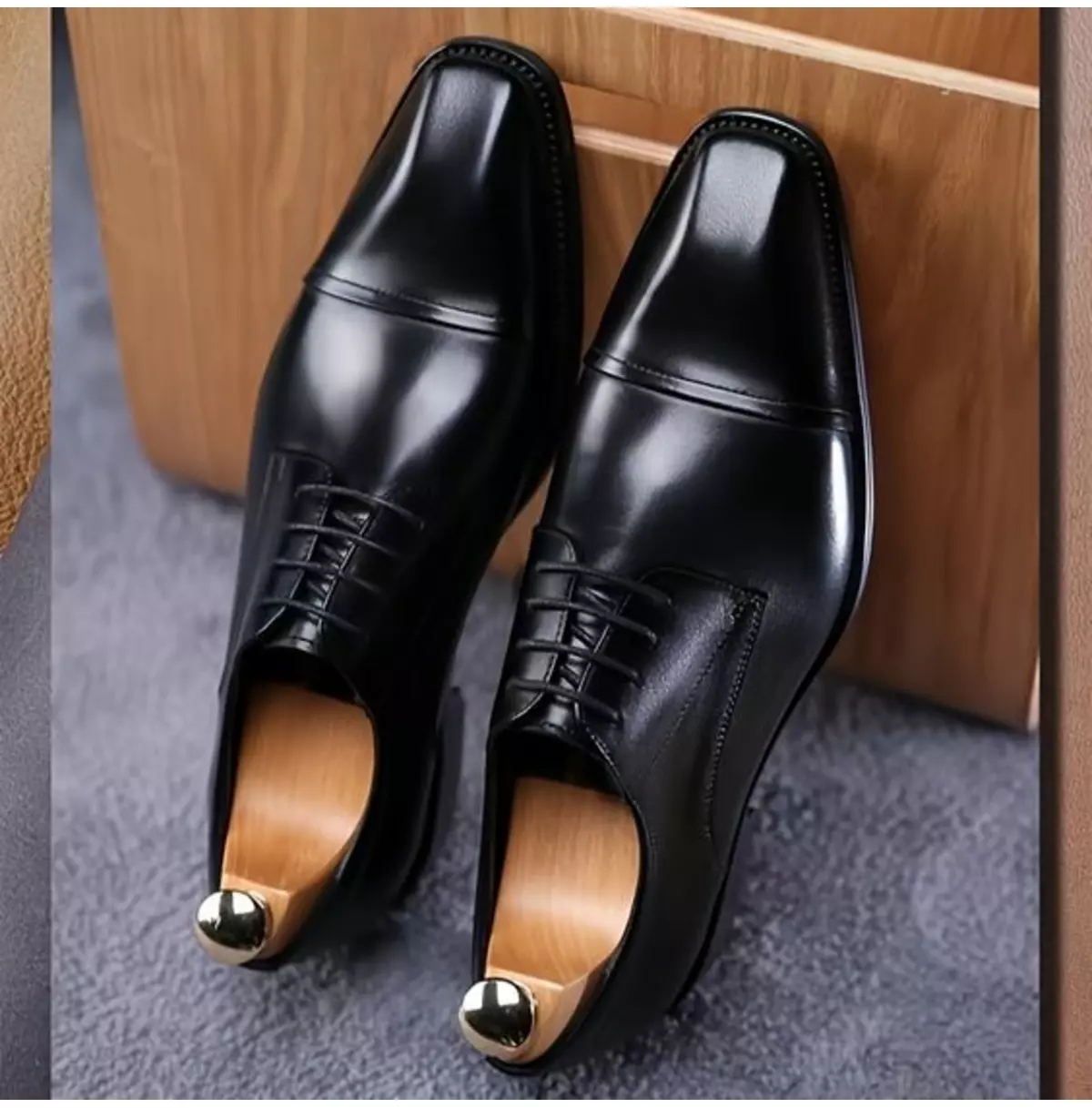 Handmade Black Leather Lace Up Formal Dress Shoes For Mens. Office Shoes... - $159.99