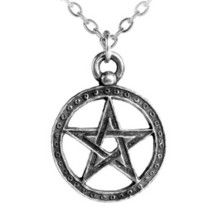 Alchemy Gothic Dante&#39;s Hex Pentagram Circle Pewter Pendant Pagan Necklace P235 - £12.78 GBP