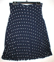 Womens NWT $398 Worth New York Skirt Pleated Dark Blue White 10 Office A... - $395.99