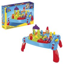 Mega Bloks First Builders Build &#39;n Learn Table with Big Building Blocks, Buildin - $61.75