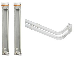 2 X Kenney KN521 Double Curtain Rod 2&#39;&#39; Dia x 28&#39;&#39; To 48&#39;&#39; L Steel, Enam... - $29.70