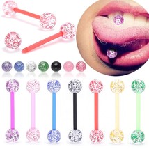 5/10PC Acrylic Barbell Sex Tongue Piercing Tongue Rings Flashing Plastic Nipple  - £9.65 GBP