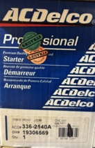 ACDelco 336-2140A Starter Motor GM 19306569 Buick Chevrolet Pontiac - $177.12 CAD