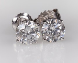 Gorgeous 2.25 Ct Round Diamond Stud Earrings in 14k White Gold H Color SI3 - £8,190.28 GBP