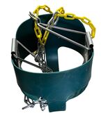 Heavy-Duty Green Plastic Bucket With Metal Support Chains &amp; Yellow Handles - $261.75 MXN