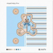 Pepita Needlepoint kit: Striped Teddy Blue, 10&quot; x 10&quot; - £62.55 GBP+