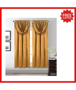 Stylish Gold Curtain with Integrated Valance, 42&quot;x84&quot; - Ideal for All Rooms - $57.83 CAD
