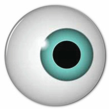 SET OF 2 TEAL BLUE EYEBALLS 3&quot; PINBACK BUTTONS HALLOWEEN COSTUME PROP CO... - €10,80 EUR