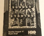 Subway Stories Tv Guide Print Ad HBO TPA12 - £4.72 GBP