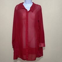 butik 72- 79 blouse Long Tunic Shirt Top Blouse red new sz 38 new - $22.05