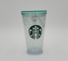 2020 Starbucks Grande 16 oz Mermaid Scales Siren Logo Tumbler Cold Cup Aqua Gold - $14.50