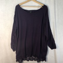 Torrid Size 3 Purple w Lace Trim Sweater Polyester Blend - £23.73 GBP