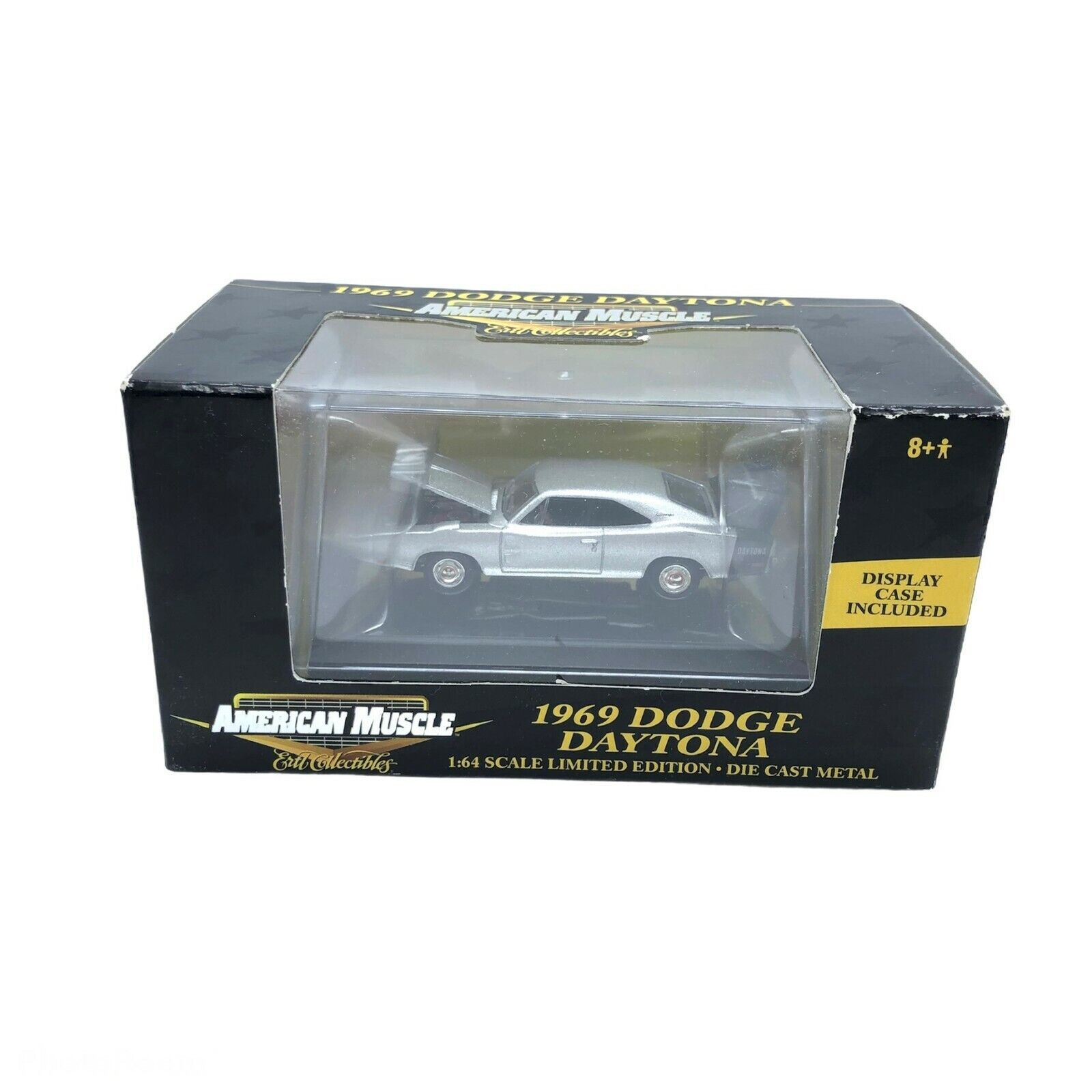ERTL American Muscle 1969 69 Dodge Charger Daytona Silver Diecast 1/64 with Case - £19.10 GBP