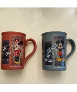Disney Mickey &amp; Minnie Mouse COFFEE MUG SET Pink &amp; Blue His &amp; Hers Lover... - £31.27 GBP