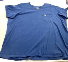 Ariat Rebar 3X Navy Blue Work Shirt W/ Pocket &amp; American Flag Back Print - $11.40