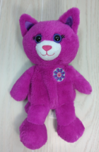 Build-a-Bear Workshop Small plush pink kitty purple flower unstuffed fro... - $6.85