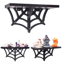Spider Web Floating Shelf - Gothic Halloween Hanging Shelf With Hooks For Wall O - £34.00 GBP