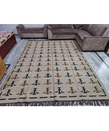 Wool and Jute Rug Handmade, Kilim Dhurrie Rug, Traditional Indian hallway - $2,802.62 MXN