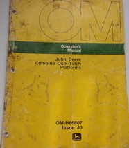 Vtg John Deere Operator’s Manual for Combine Quik Tatch Platforms OH-H86807 - £3.18 GBP