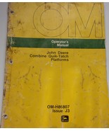 Vtg John Deere Operator’s Manual for Combine Quik Tatch Platforms OH-H86807 - $5.41 CAD