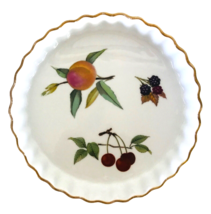 Evesham Gold Quiche Tarte Pie Porcelain Royal Worcester Fruit Gold Trim ... - $24.18